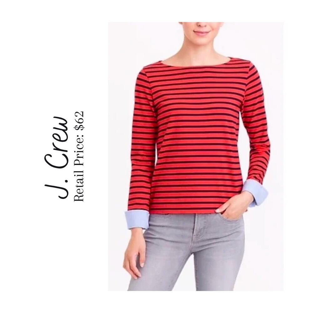 J. Crew Stripe Long Sleeve With Built In Cuff